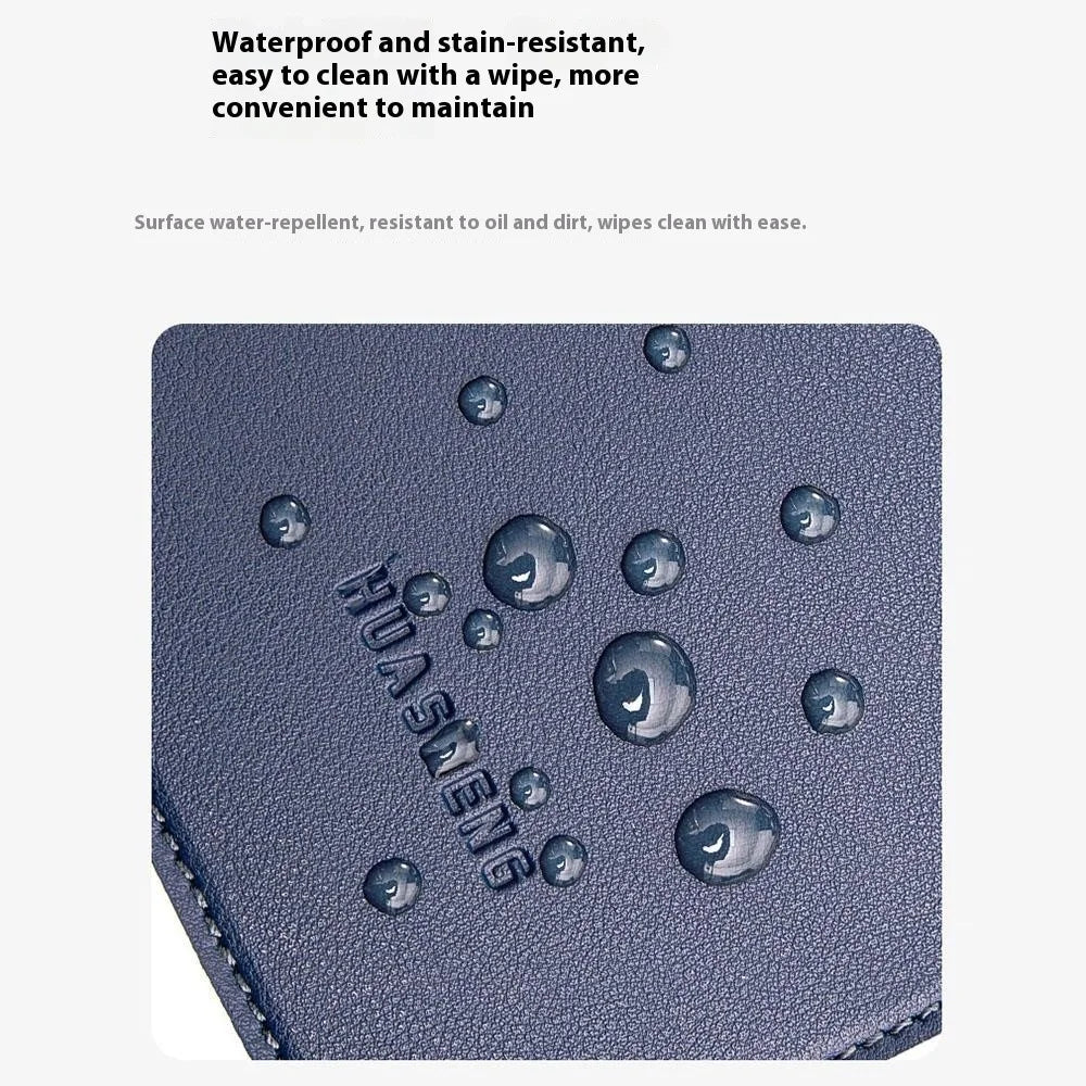 HUASHENG For 15.6 / 16 Inch Laptop Sleeve Double-Sided PU Leather Protective Case Horizontal Notebook Bag - Navy Blue - 3