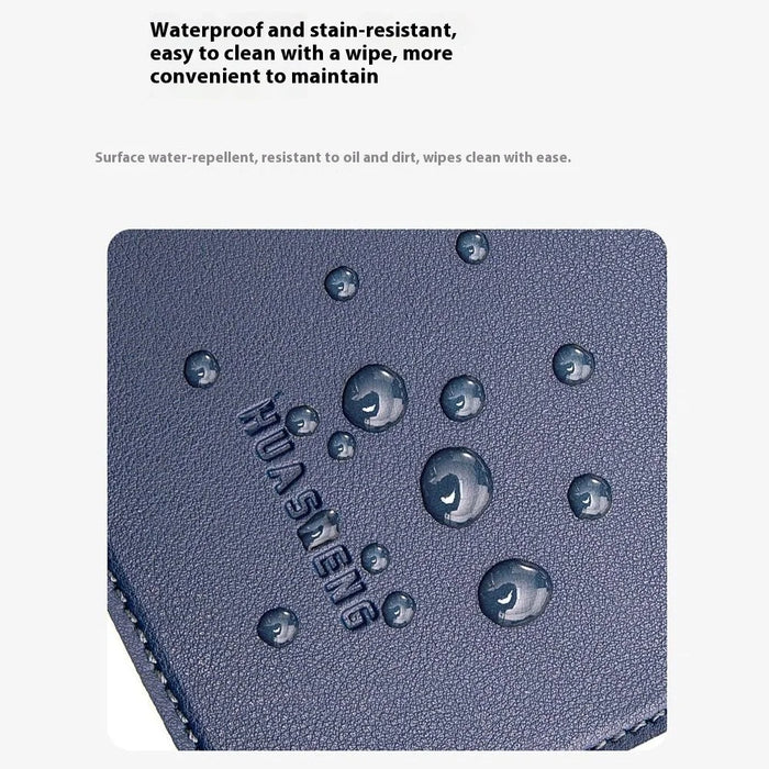 HUASHENG For 11 Inch Laptop Sleeve Double-Sided PU Leather Protective Case Horizontal Notebook Bag - Navy Blue - 3