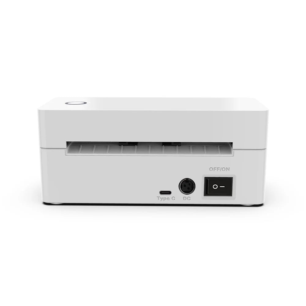 110MM Thermal Label Printer USB + Bluetooth-Compatible High Speed Portable Shipping Bill Printer - White  /  US Plug - 7