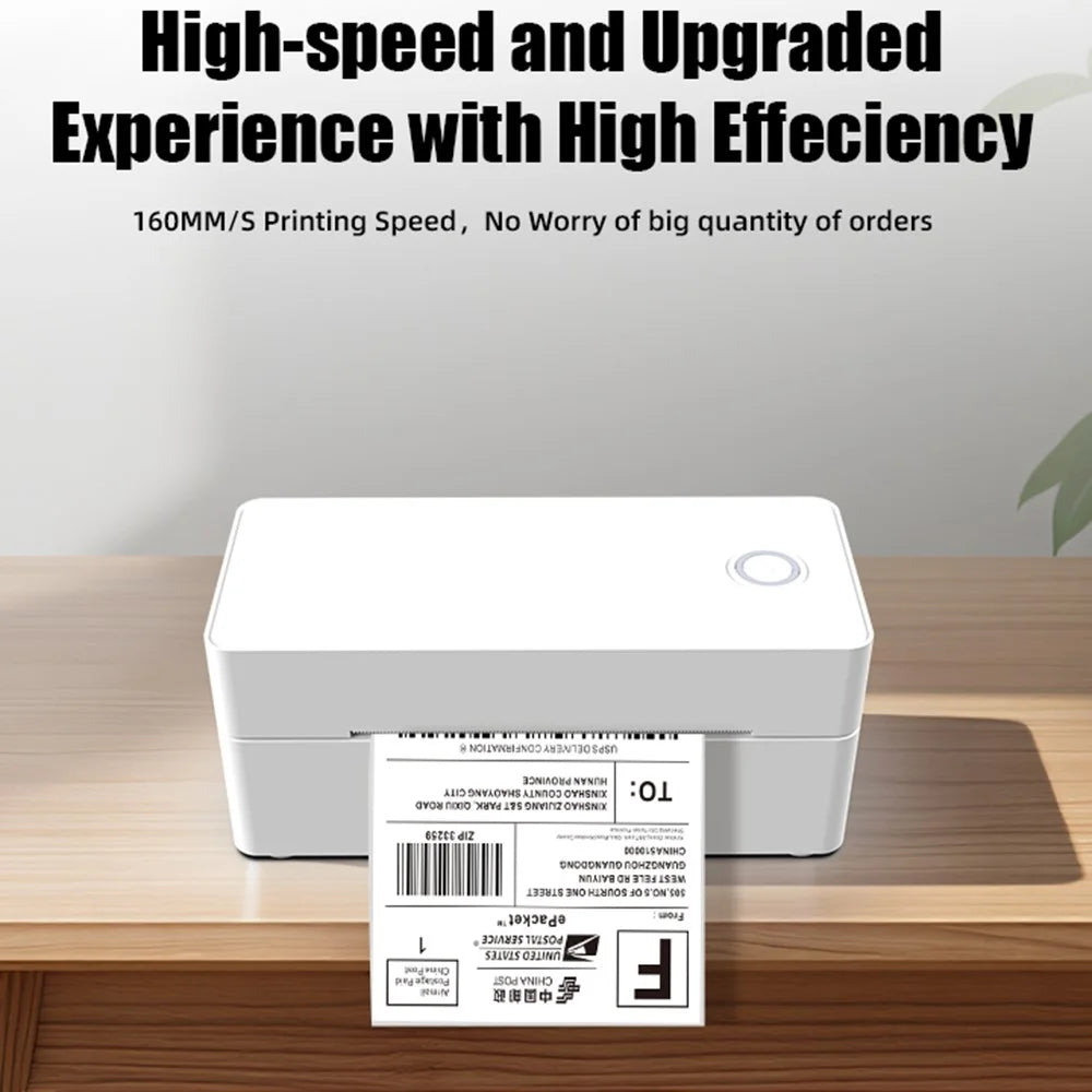 110mm Thermal Label Printer USB Interface Direct Thermal Printing Portable Shipping Bill Printer - Black  /  US Plug - 3