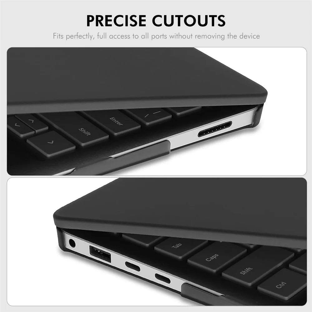 ENKAY HAT PRINCE For Microsoft Surface Laptop 7 13.8-inch (2036) Matte Laptop Case Hard PC Anti-fingerprint Shockproof Cover - Black - 5