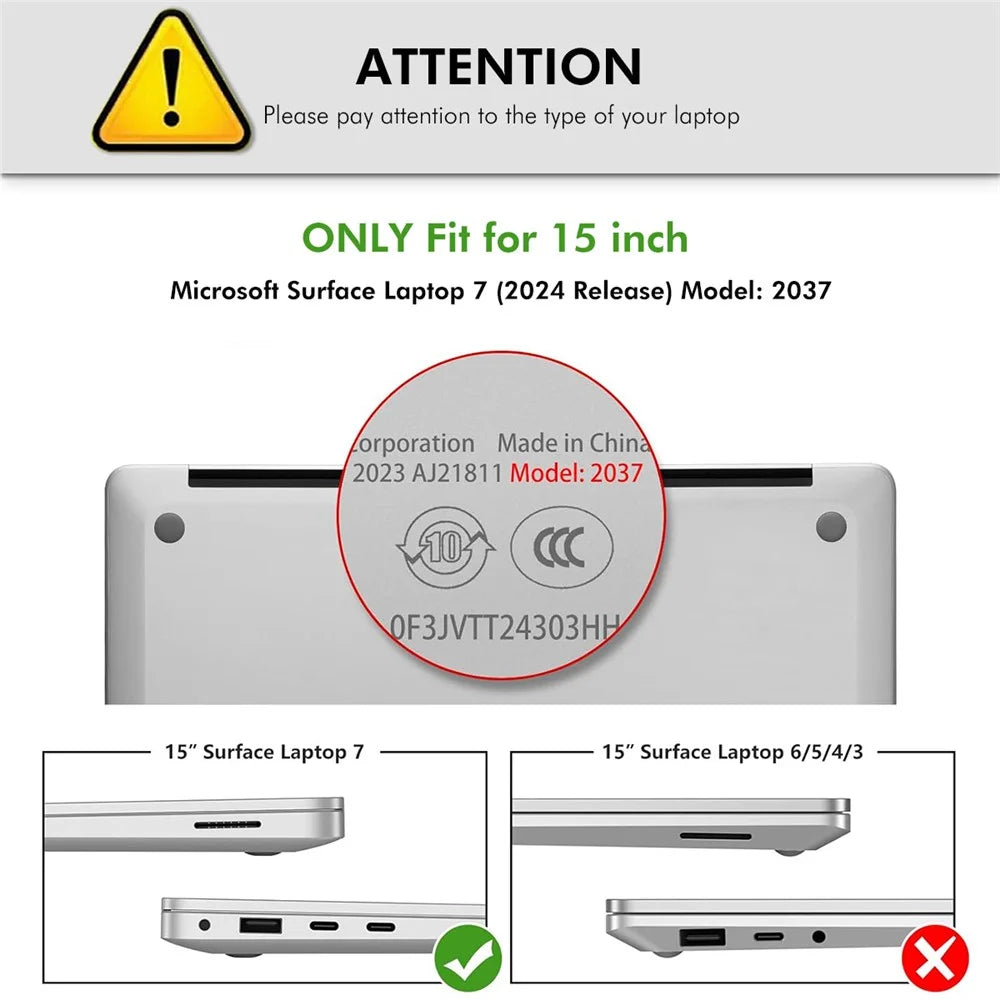 ENKAY HAT PRINCE For Microsoft Surface Laptop 15 (2037) Matte Laptop Case Hard PC Anti-fingerprint Shockproof Cover - Black - 6