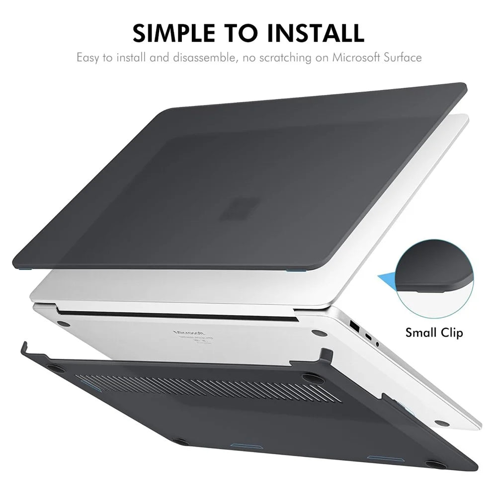 ENKAY HAT PRINCE For Microsoft Surface Laptop 5  /  4  /  3 (1872 / 1873 / 1953 / 1979) Matte Laptop Case Hard PC Anti-fingerprint Shockproof Cover - Black - 3