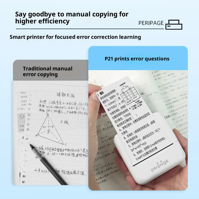 PERIPAGE P21 Thermal Label Printer 304DPI Mistake Book Printer for Small Business Office Compatible with Android, iOS, Windows - 3