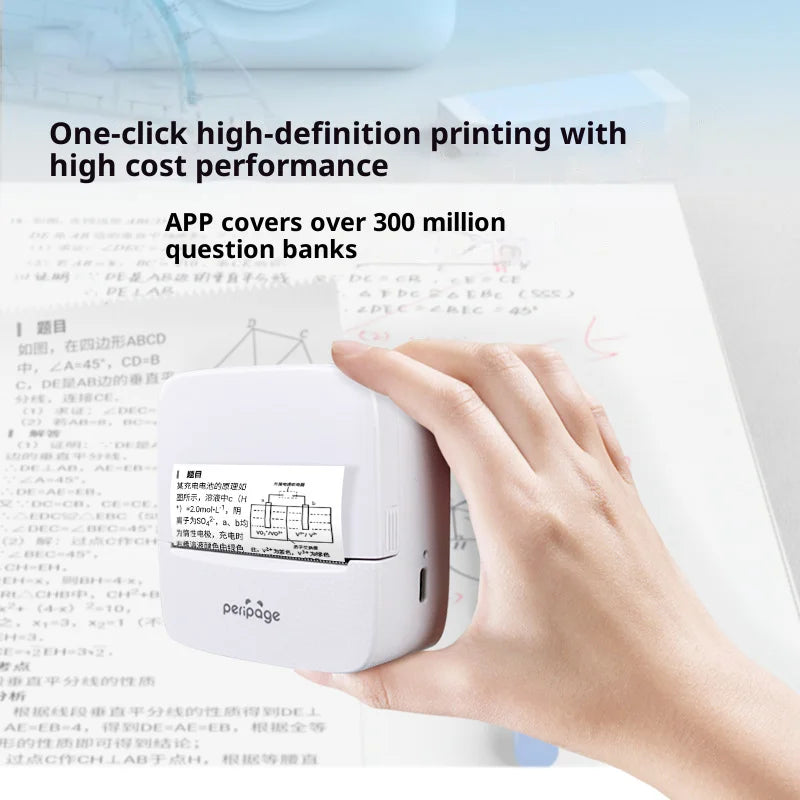 PERIPAGE P21 Thermal Label Printer 304DPI Mistake Book Printer for Small Business Office Compatible with Android, iOS, Windows - 5