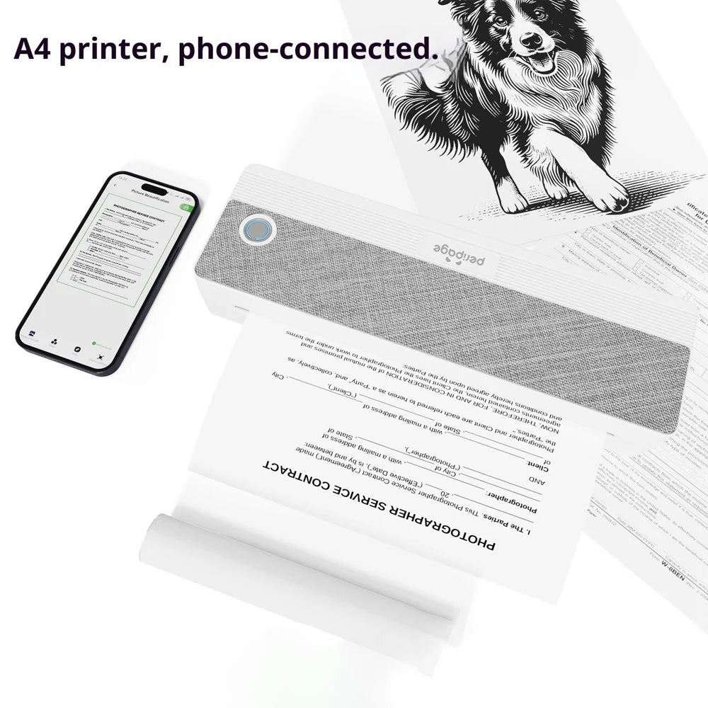 PERIPAGE P81 A4 Inkless Thermal Printer 203DPI Wireless Bluetooth-compatible Portable Mobile Printer - 2