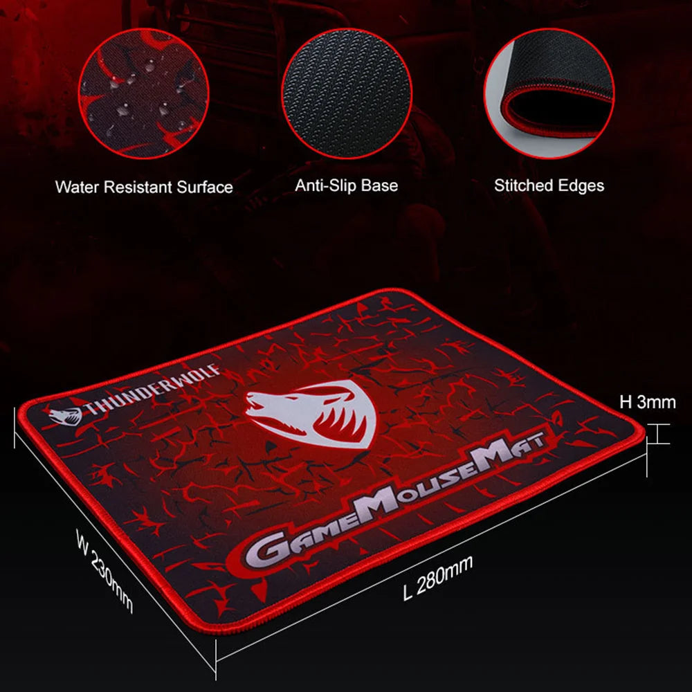 T-WOLF 3PCS Gaming Keyboard Mouse Pad Set Mechanical Feel Keyboard Optical Mouse with RGB Backlit for PC - Keyboard Mouse Pad Set - 7