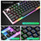 T-WOLF TF240 4 in 1 Gaming Combo Set Keyboard with Backlit Optical Mouse Headset Mousepad for PC / Laptop - Black - 4