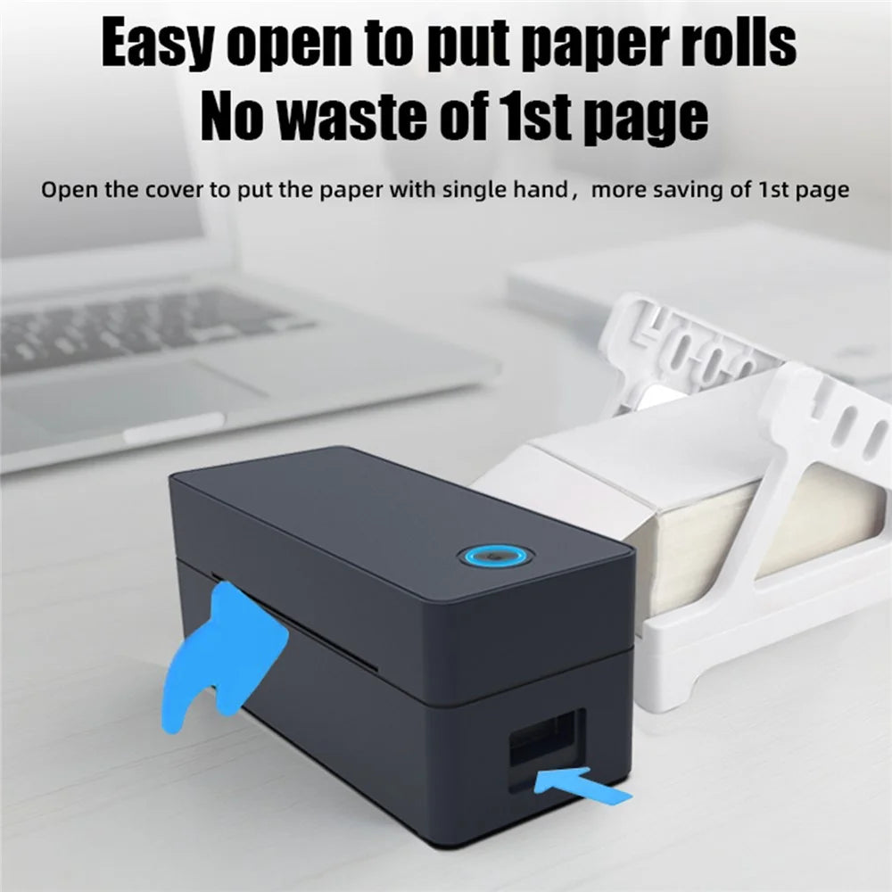 ZJ-9260 110mm Paperless Label Printer 160mm / s 203DPI Direct Thermal Label Printer with USB Port and Stand - US Plug  /  Black - 6