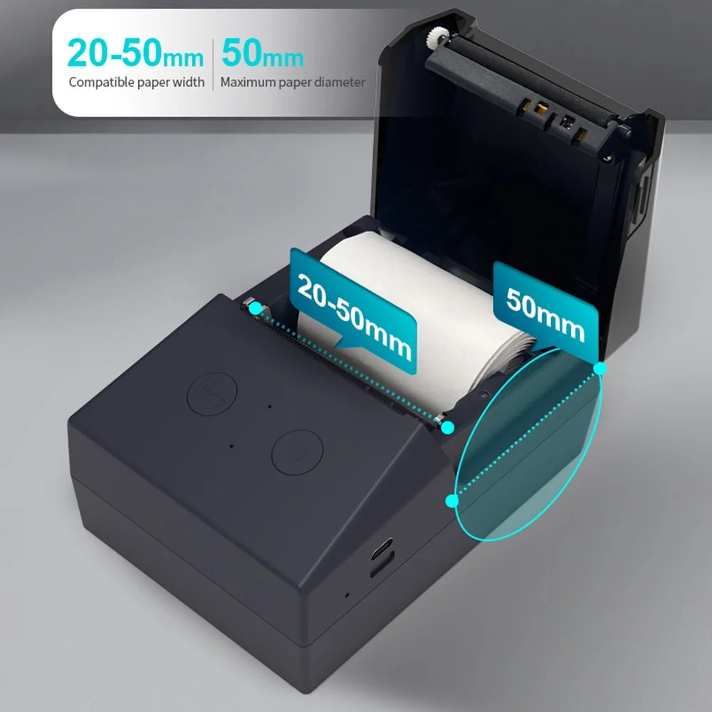 ZJ-5820 58mm Handheld Thermal Label Printer USB and Bluetooth-Compatible Portable Printer Fast Clear Printing with Paper-Out Indicator - 4