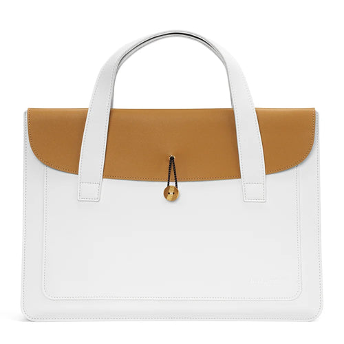 DUX DUCIS PU Leather Handbag for 13-14 Laptop  AURA Series PU Leather Handbag for 13-14 Laptop - Beige+Khaki - 1
