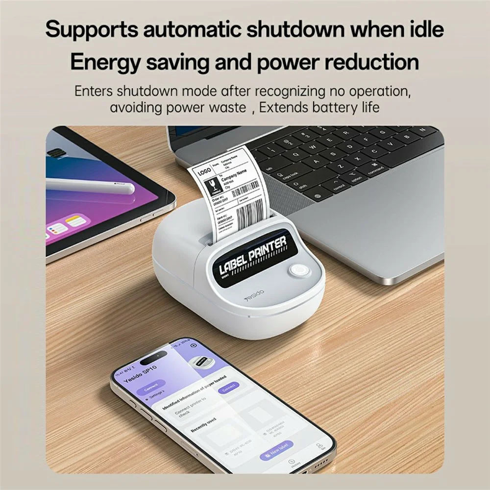 YESIDO SP10 Portable Thermal Label Printer Wireless High Resolution 203 DPI Mini Printer - 5
