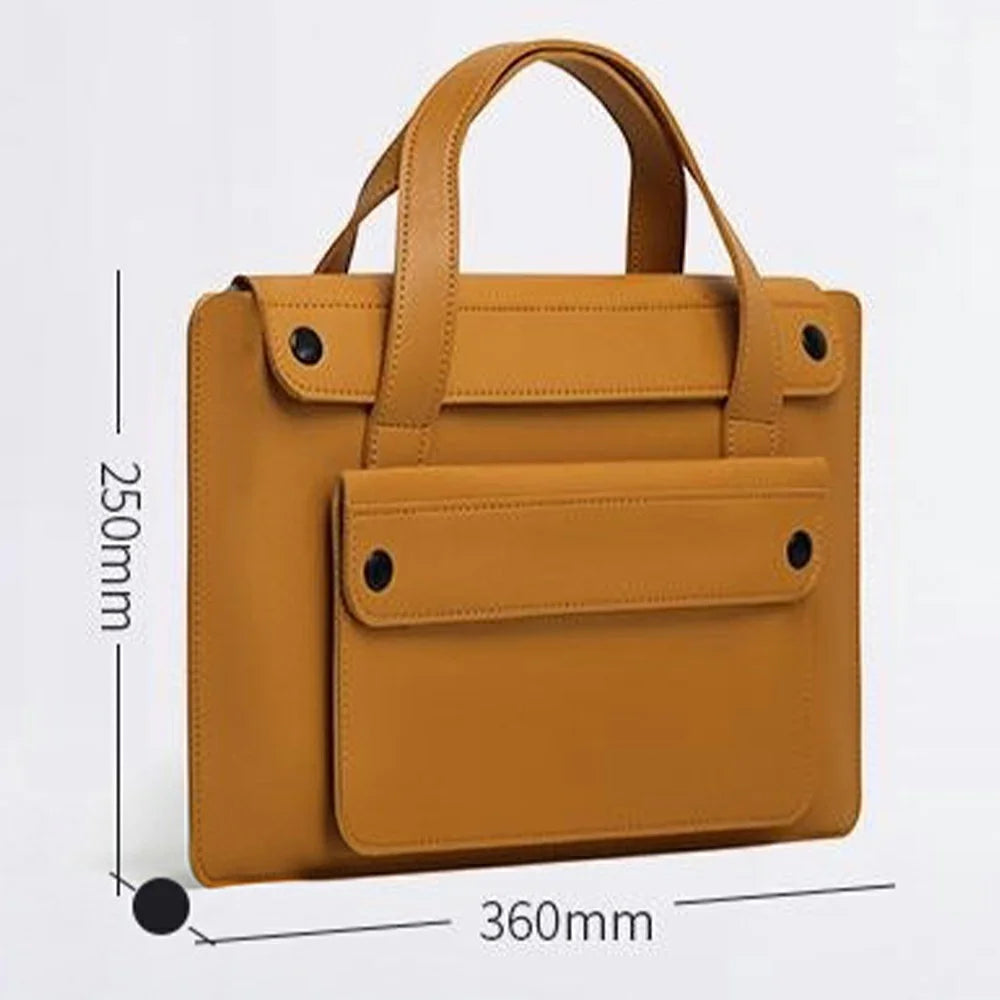 For 13.3  /  14 Inch Laptop Tote Bag Accordion Design Single Layer Pocket Large Capacity Notebook Handbag - Green - 7