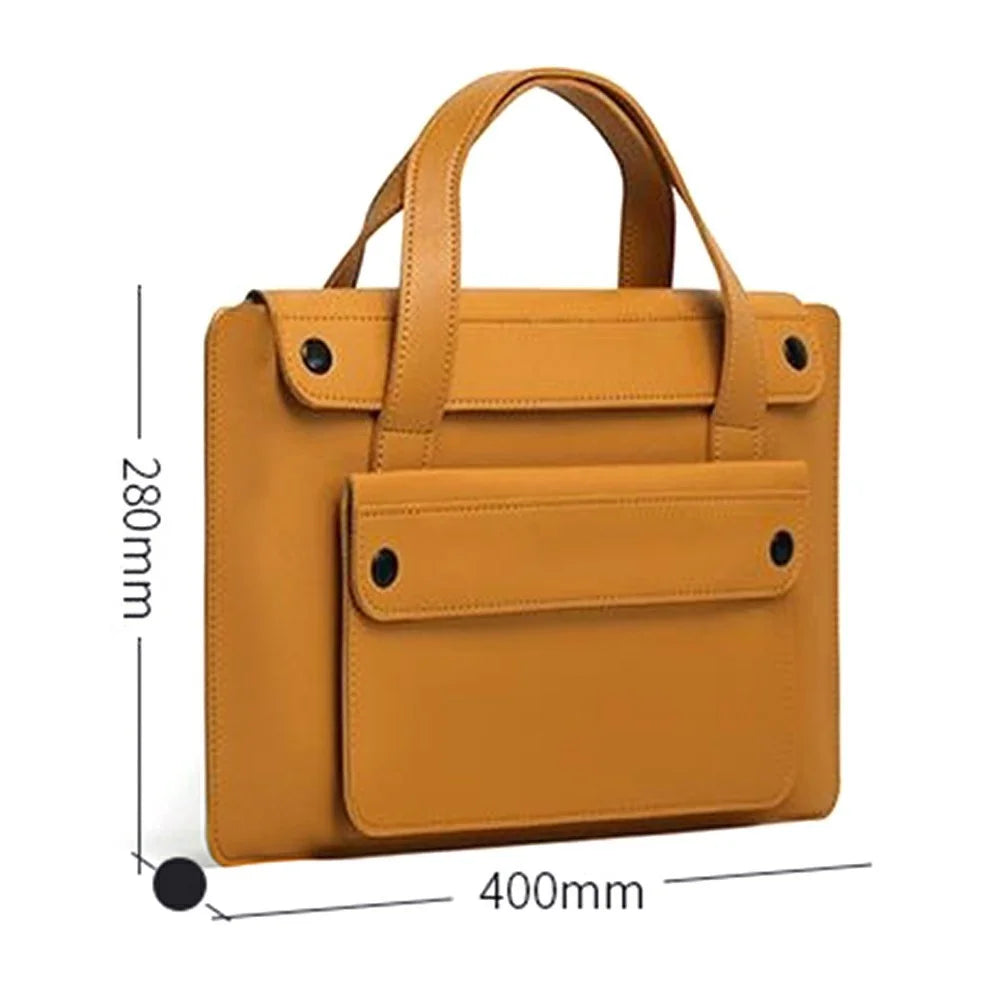 For 15  /  16 Inch Laptop Tote Bag Accordion Design Single Layer Pocket Large Capacity Notebook Handbag - Green - 7