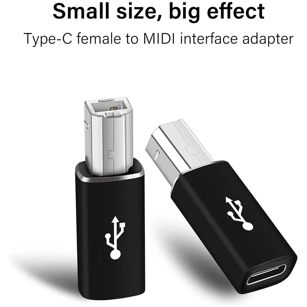 XQ-ZH0012 Type-C to MIDI Adapter USB-C Female to MIDI Converter Connector for Electronic Musical Instrument Printer - Black - 3