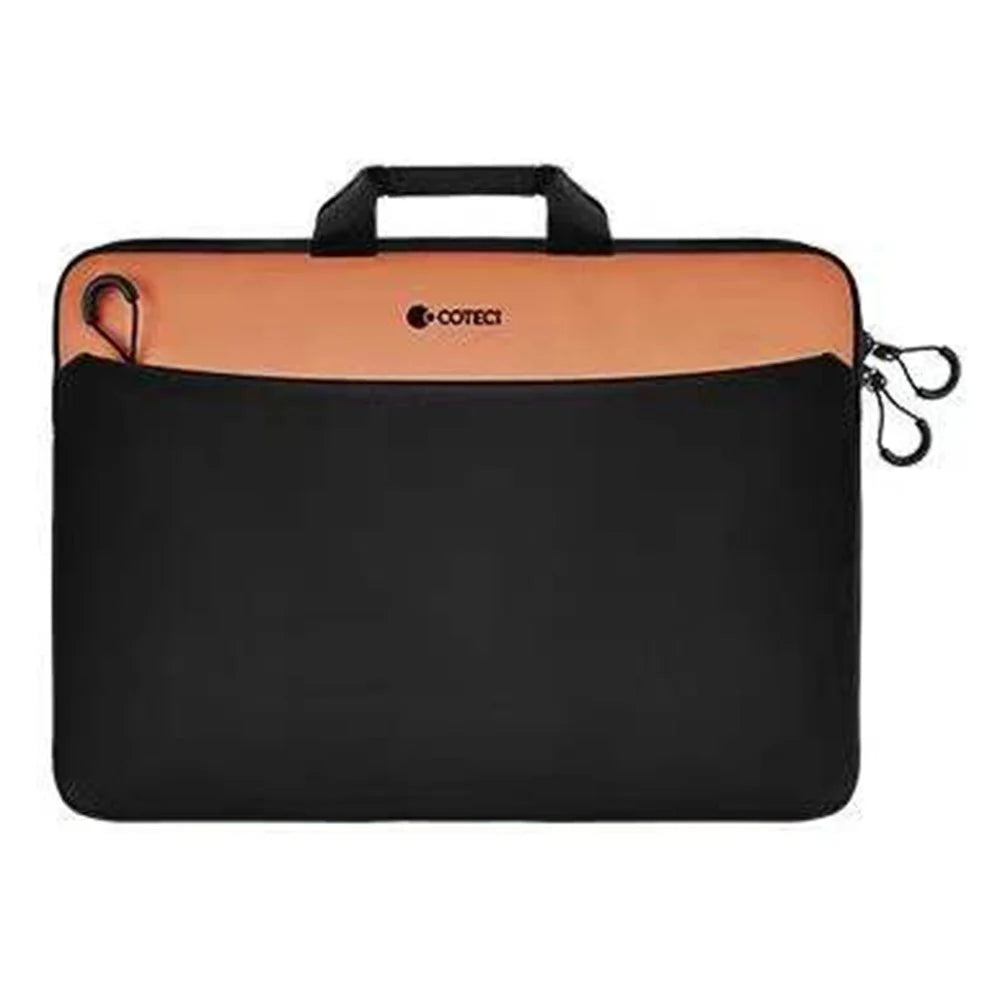COTECI 13 - 14 Inch Laptop Bag Front Pocket Notebook Handbag Pouch for Travel School - Orange / Black - 1
