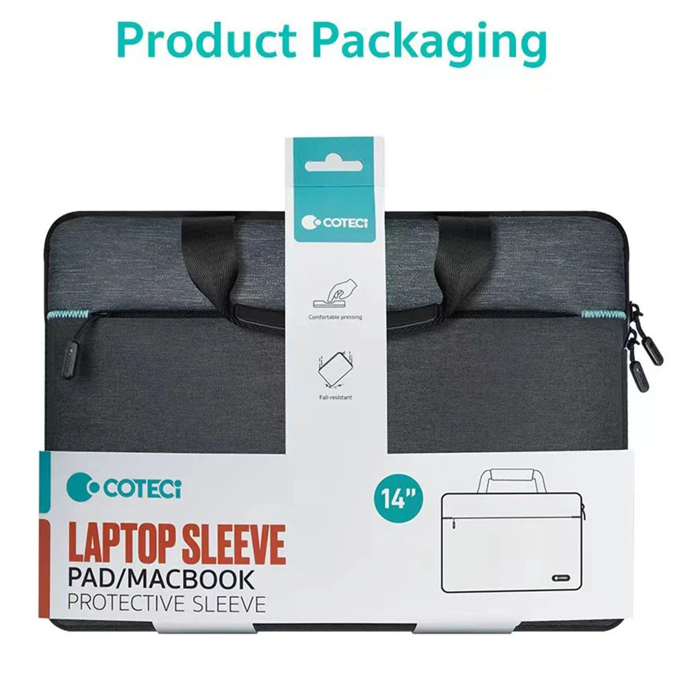 COTECI 13 - 14 Inch Laptop Bag Notebook Carrying Bag Handbag for Business Office Work - Dark Grey - 6