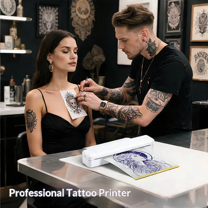 MARKLIFE X8T AI Tattoo Printer Thermal Tattoo Transfer Printer Bluetooth-compatible A4 Printing Machine for Tattoo Beginner - White - 4