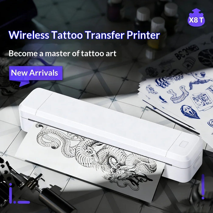 MARKLIFE X8T AI Tattoo Printer Thermal Tattoo Transfer Printer Bluetooth-compatible A4 Printing Machine for Tattoo Beginner - White - 5