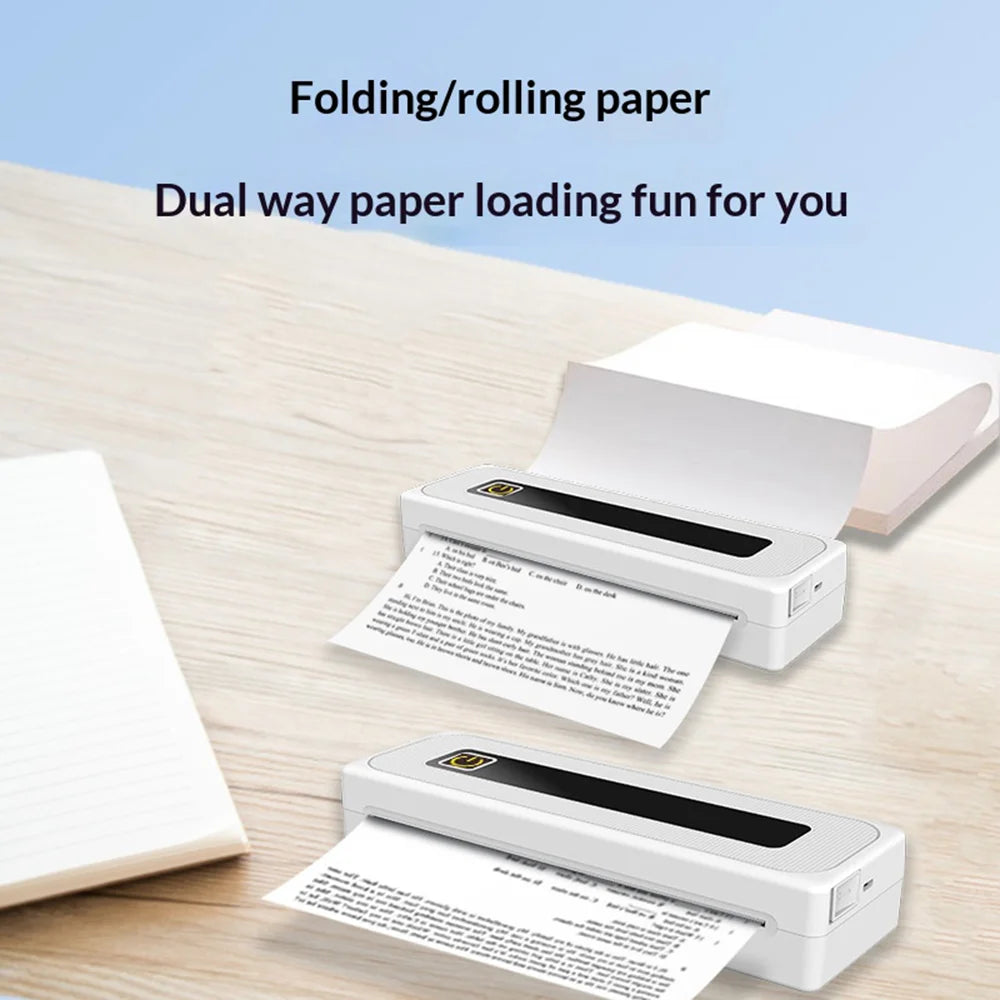 A4B 200 DPI Portable Bluetooth-compatible Printer Inkless Thermal Printer for Home/Office/Study - White - 5