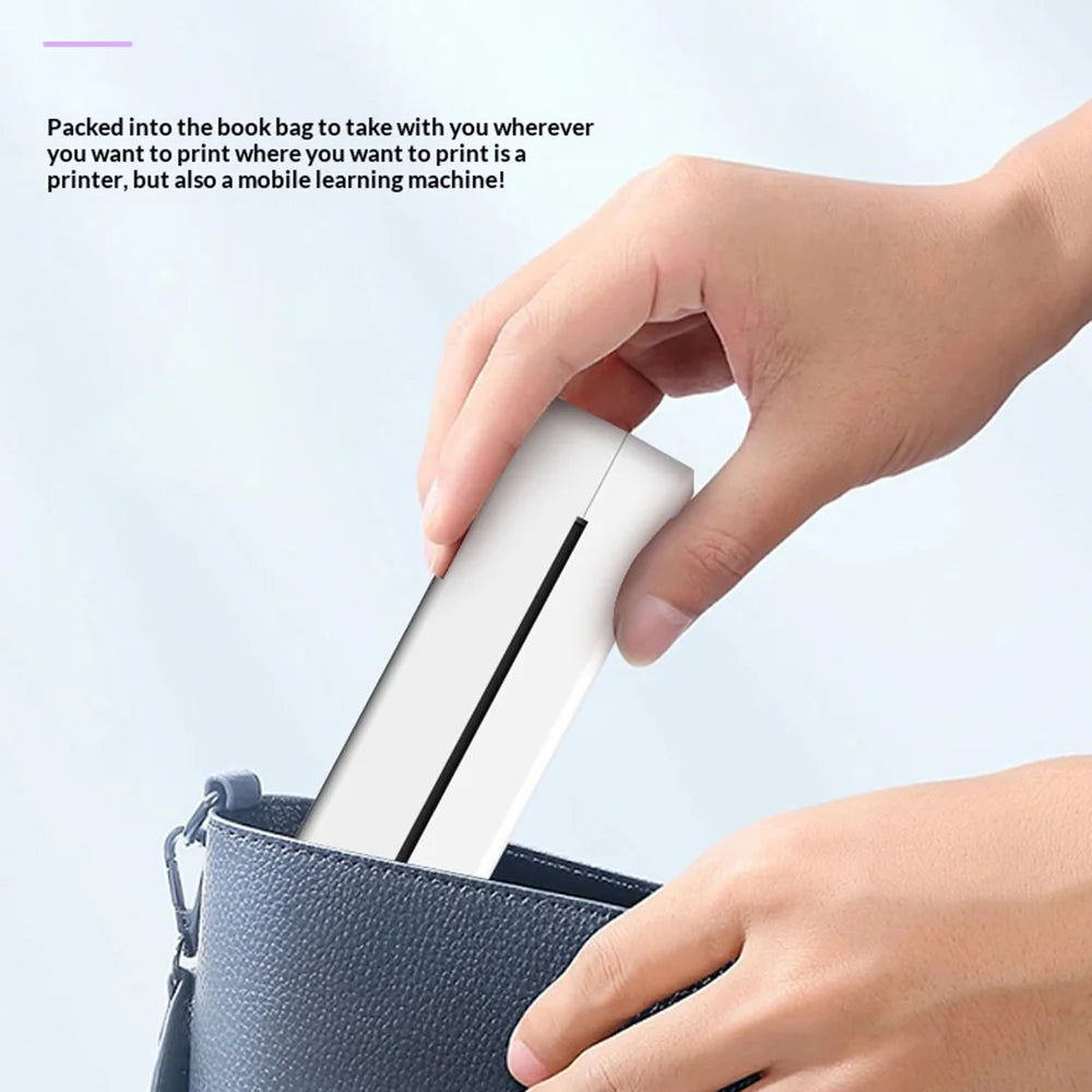 A4B 200 DPI Portable Bluetooth-compatible Printer Inkless Thermal Printer for Home/Office/Study - White - 7