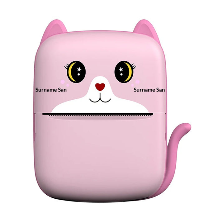 A8E Cartoon Cat Design Mini Thermal Printer Bluetooth-compatible Portable Wireless Printer for Photo Text - Pink - 1