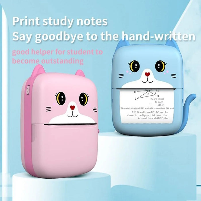 A8E Cartoon Cat Design Mini Thermal Printer Bluetooth-compatible Portable Wireless Printer for Photo Text - Pink - 3