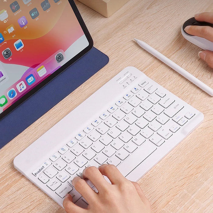 10 Inch Wireless Bluetooth-compatible Keyboard with 12 Function Keys for Smartphone/Tablet/Laptop - Black - 3