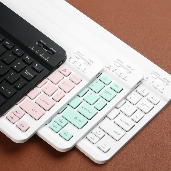 10 Inch Wireless Bluetooth-compatible Keyboard with 12 Function Keys for Smartphone/Tablet/Laptop - Black - 6