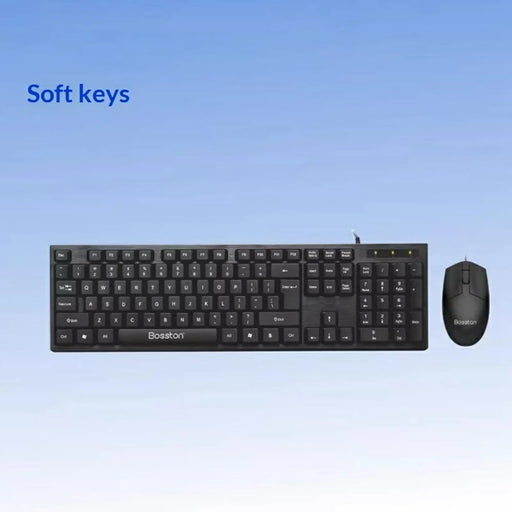 BOSSTON D5200 Business USB Wired Keyboard and Ergonomic 1000 DPI Mouse Set for Desktop Laptop - 2