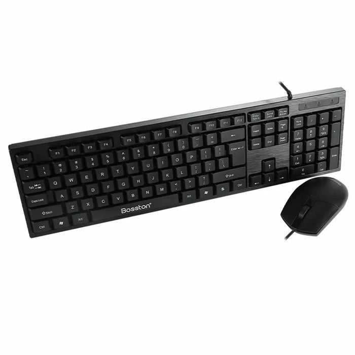 BOSSTON D5200 Business USB Wired Keyboard and Ergonomic 1000 DPI Mouse Set for Desktop Laptop - 4