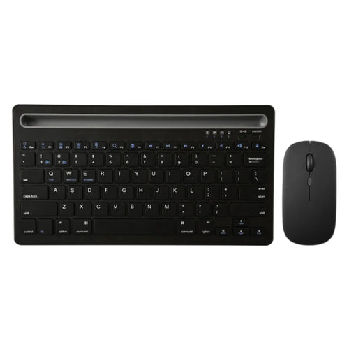 CMK108 Mini Bluetooth-compatible 2.4G Dual Mode Wireless Keyboard Mouse Set Rechargeable Keyboard Mouse Combo with Phone Tablet Stand - Black - 1