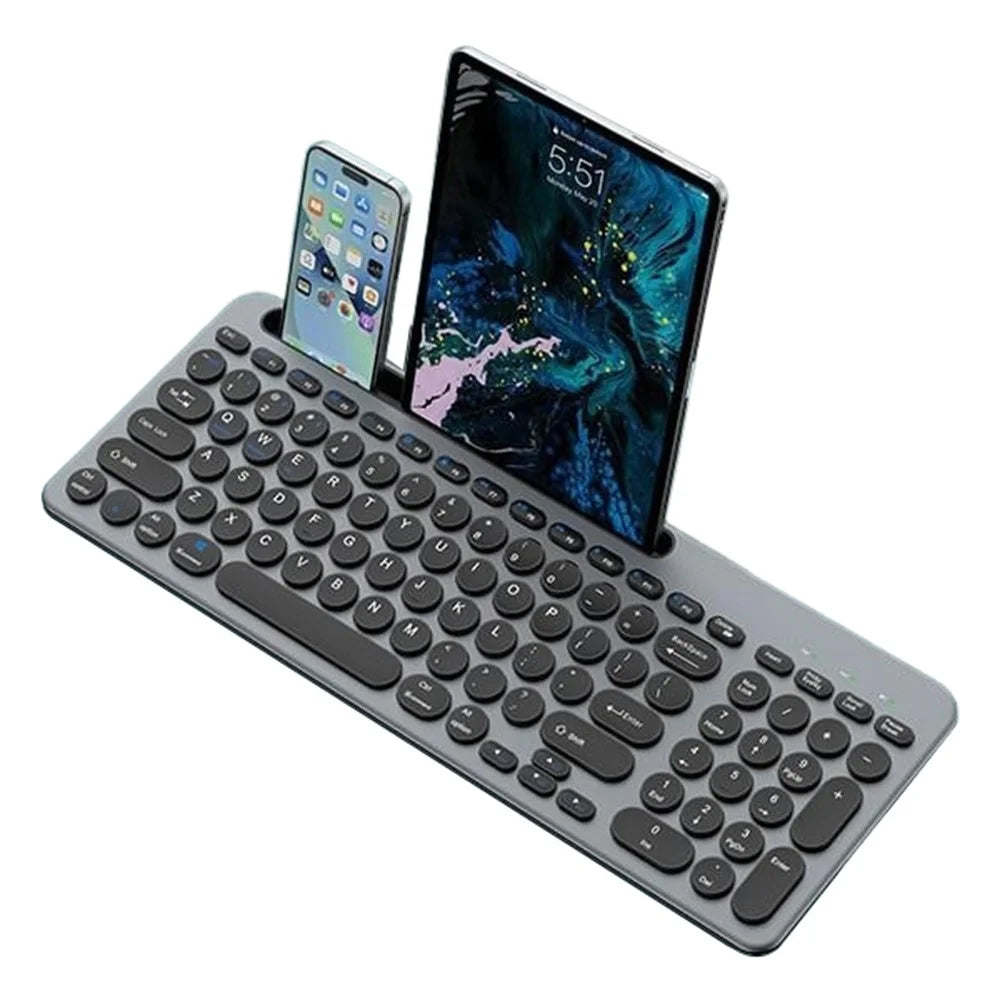 KS184 Wireless Keyboard Mouse Set Dual Mode Card Slot Scissor Switch Keyboard Mouse Combo for Computer Tablet Phone - Black - 1
