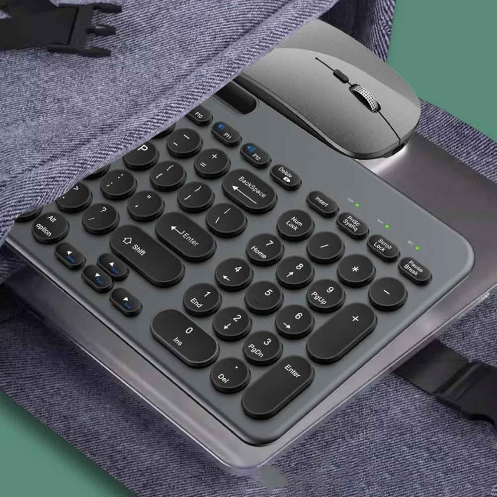KS184 Wireless Keyboard Mouse Set Dual Mode Card Slot Scissor Switch Keyboard Mouse Combo for Computer Tablet Phone - Black - 4