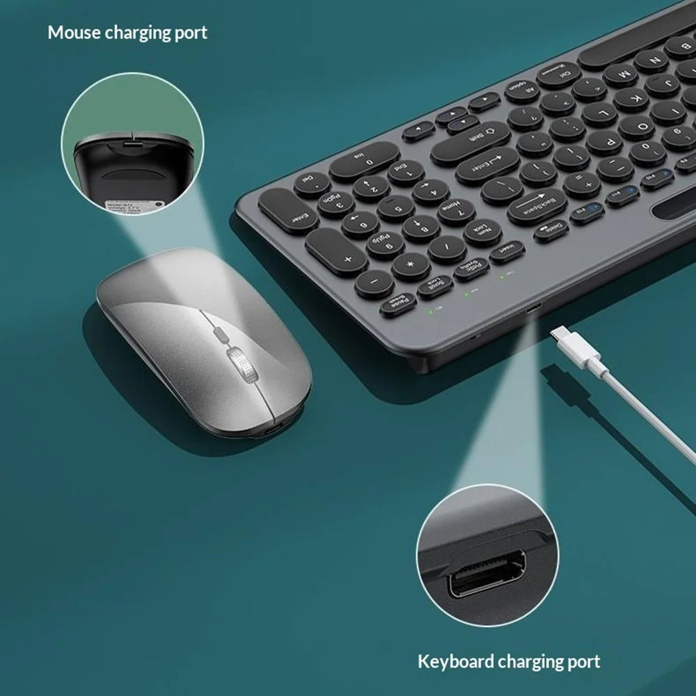 KS184 Wireless Keyboard Mouse Set Dual Mode Card Slot Scissor Switch Keyboard Mouse Combo for Computer Tablet Phone - Black - 5
