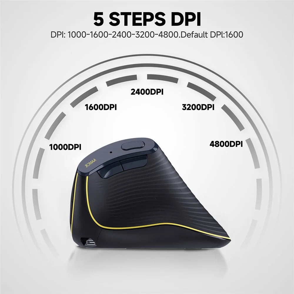 T1 Ergonomic Split Keyboard Mouse Set Wireless Vertical Bluetooth-compatible Rechargeable Home Office Keyboard + Mouse Combo with Wrist Rest for Computer Tablet Phone - Black - 3
