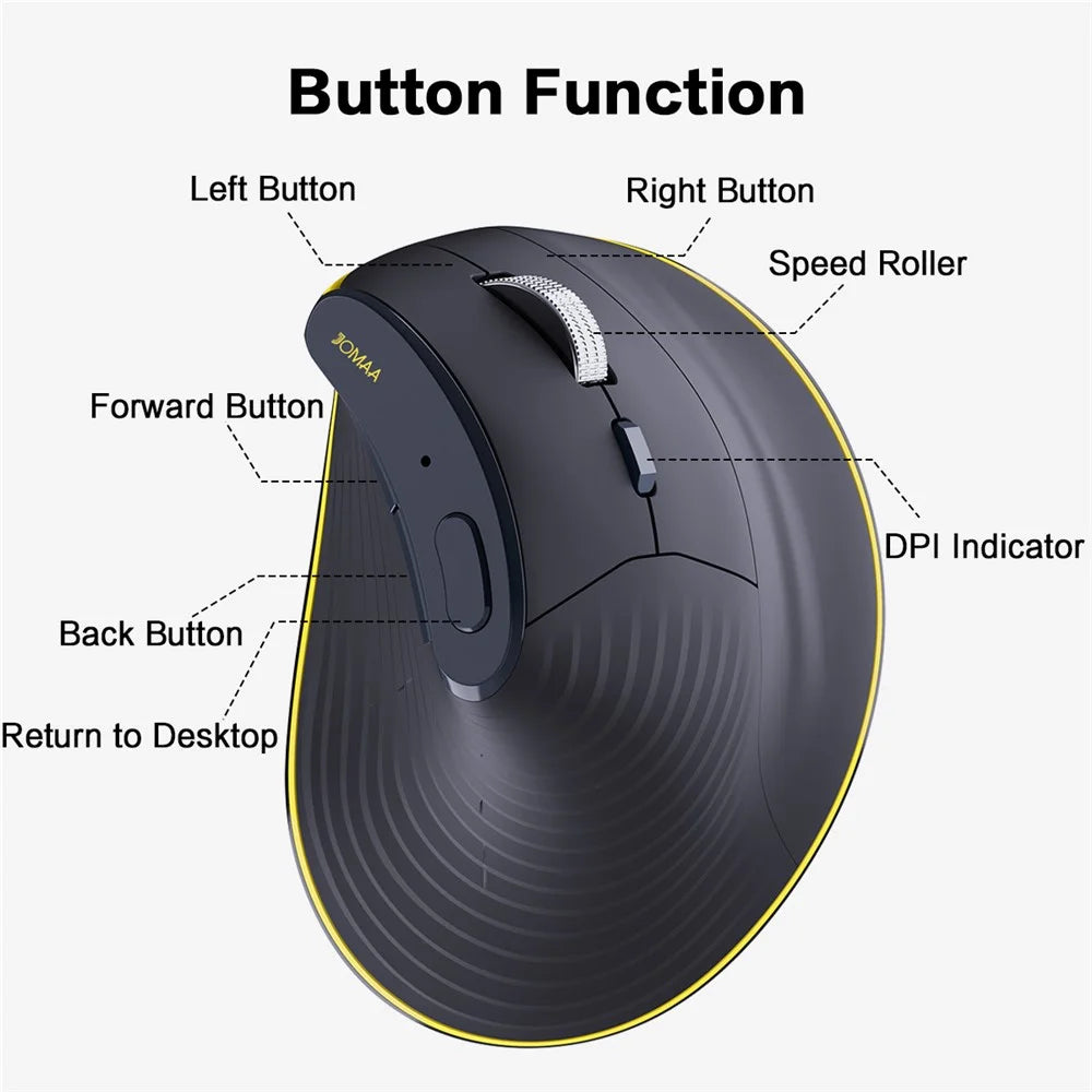 T1 Ergonomic Split Keyboard Mouse Set Wireless Vertical Bluetooth-compatible Rechargeable Home Office Keyboard + Mouse Combo with Wrist Rest for Computer Tablet Phone - Black - 4