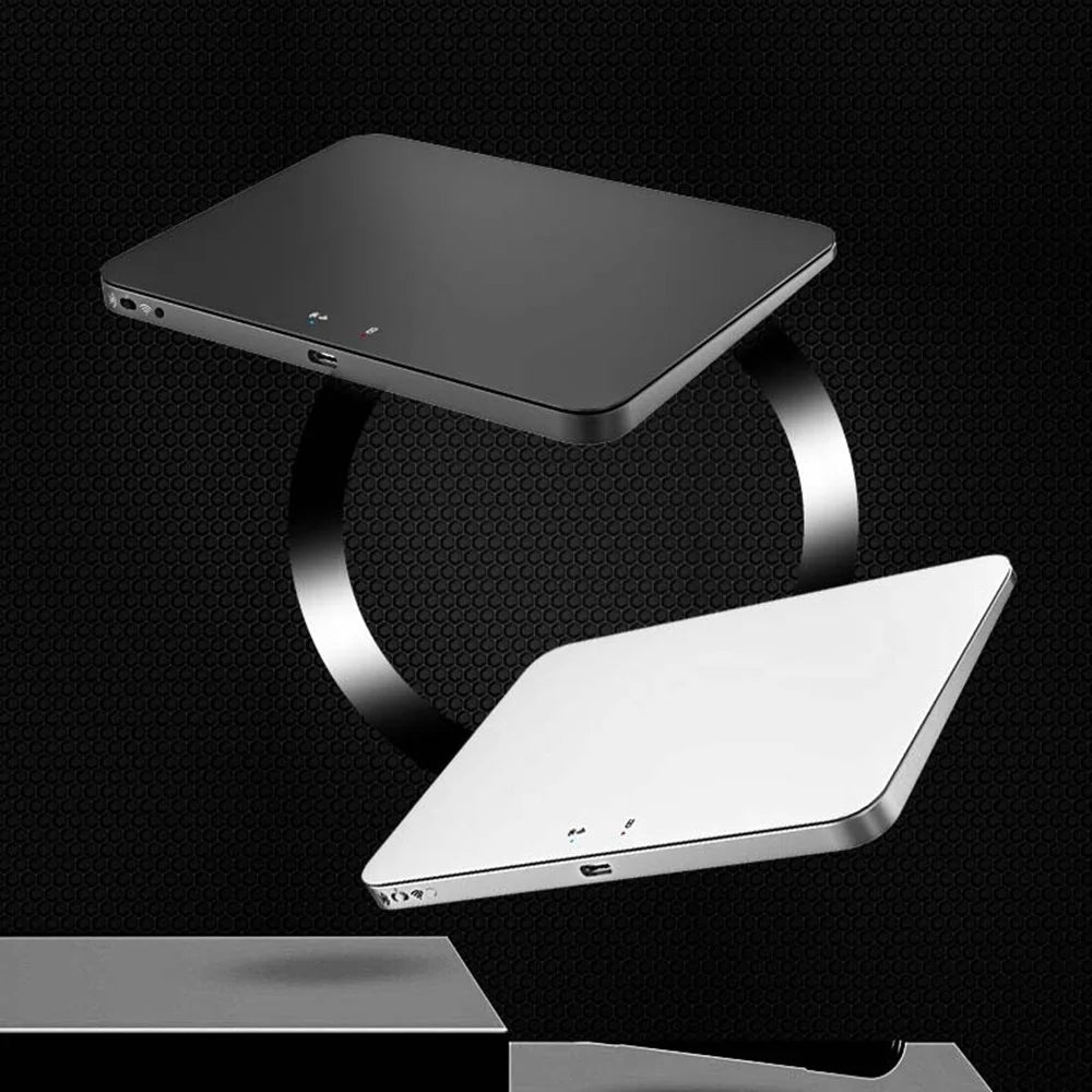 T8100 Tri-Mode Wireless Trackpad Bluetooth-compatible 2.4G USB-C Glass Multi-Gesture Touchpad for Windows Mac - Silver - 6