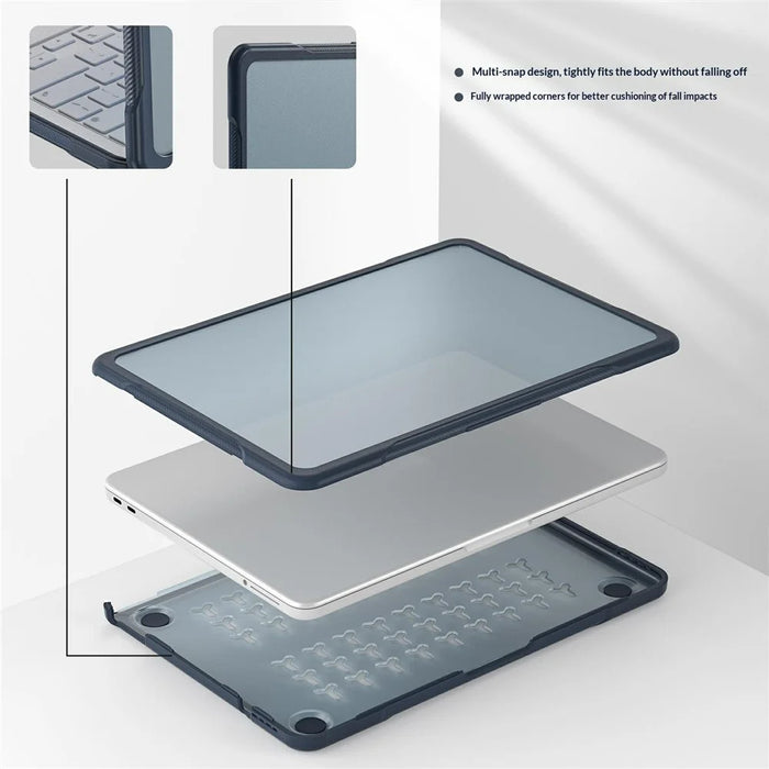 For MacBook Neo 13 inch (2026) Case 3-Layer Structure PC + TPU Shockproof Anti-scratch Laptop Protective Cover - Blue - 3