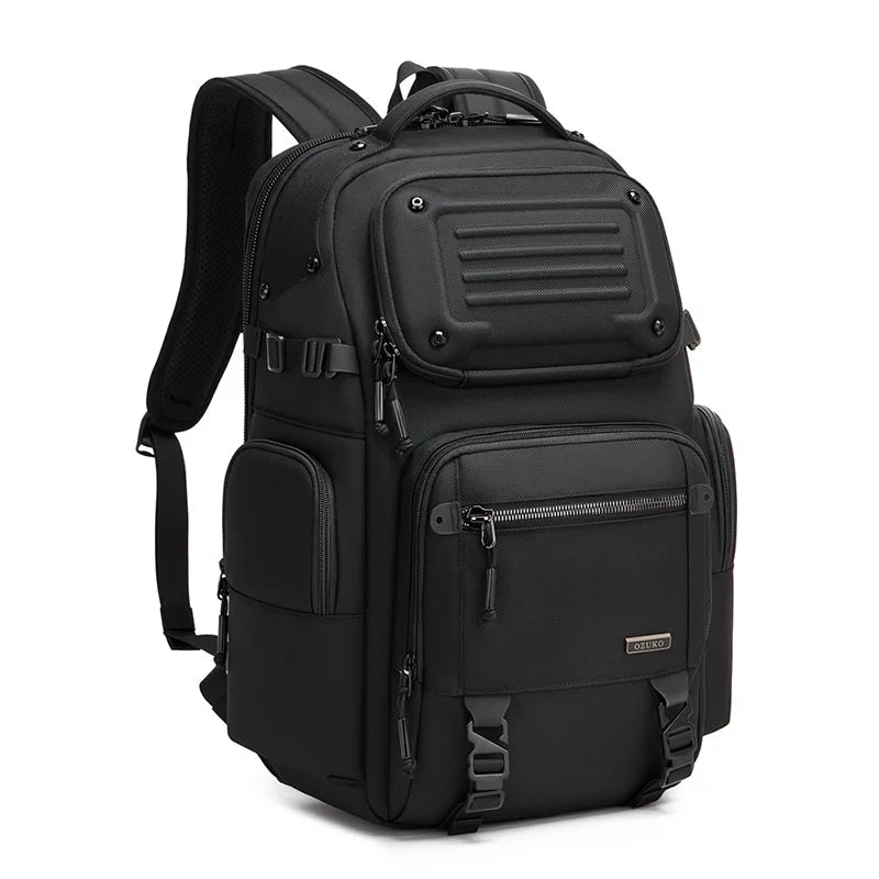 OZUKO 9891 26L Business Backpack Waterproof Anti-theft Laptop Bag for 16 Inch Notebook Travel School Bag - Black - 2