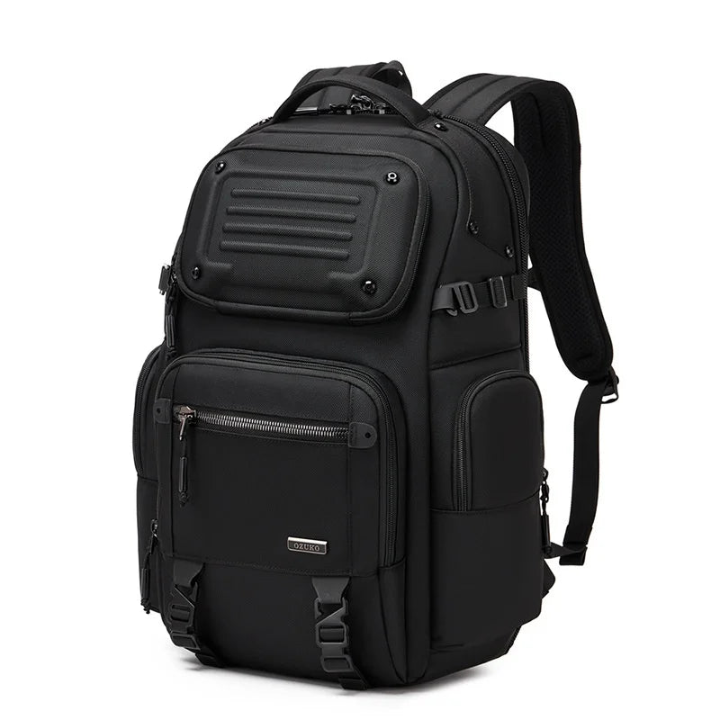 OZUKO 9891 26L Business Backpack Waterproof Anti-theft Laptop Bag for 16 Inch Notebook Travel School Bag - Black - 5