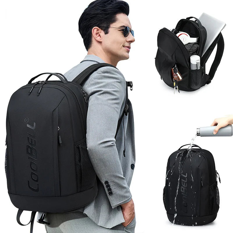 COOLBELL 8330 Outdoor Travel Large Capacity Backpack for Men 24L Waterproof Business Laptop Bag - Black - 2