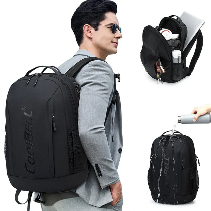 COOLBELL 8330 Outdoor Travel Large Capacity Backpack for Men 24L Waterproof Business Laptop Bag - Black - 2