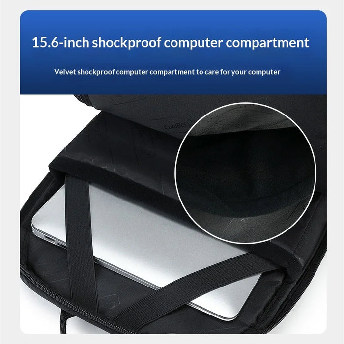 COOLBELL 8330 Outdoor Travel Large Capacity Backpack for Men 24L Waterproof Business Laptop Bag - Black - 5