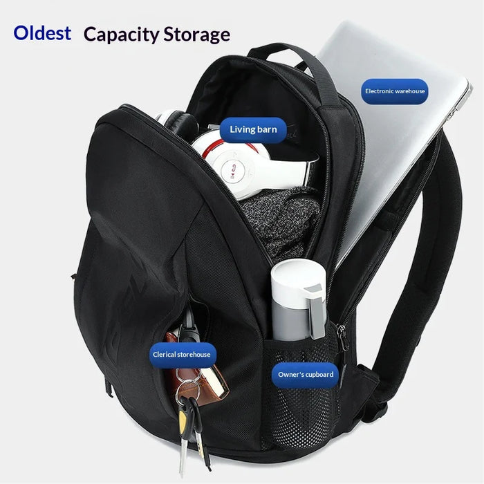 COOLBELL 8330 Outdoor Travel Large Capacity Backpack for Men 24L Waterproof Business Laptop Bag - Black - 6