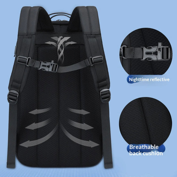 COOLBELL 8330 Outdoor Travel Large Capacity Backpack for Men 24L Waterproof Business Laptop Bag - Black - 7