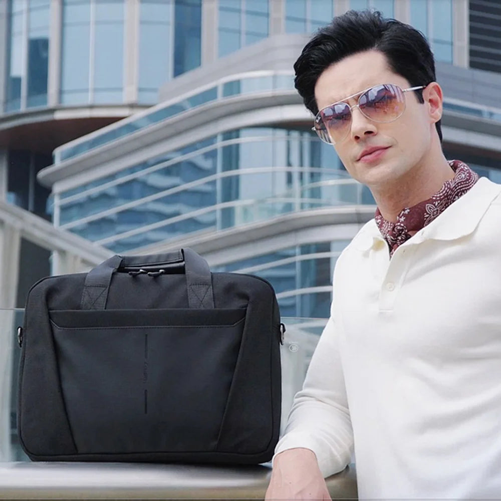 COOLBELL Business Briefcase for 15.6 Inch Laptop Waterproof Messenger Bag with Shoulder Strap - Black - 5