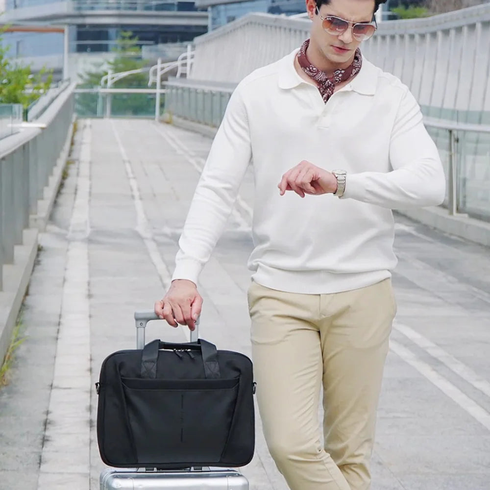 COOLBELL Business Briefcase for 15.6 Inch Laptop Waterproof Messenger Bag with Shoulder Strap - Black - 6