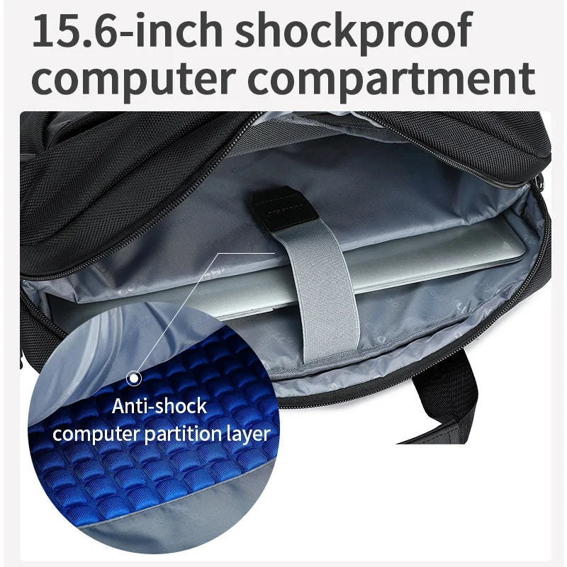 COOLBELL Business Briefcase for 15.6 Inch Laptop Waterproof Messenger Bag with Shoulder Strap - Black - 7