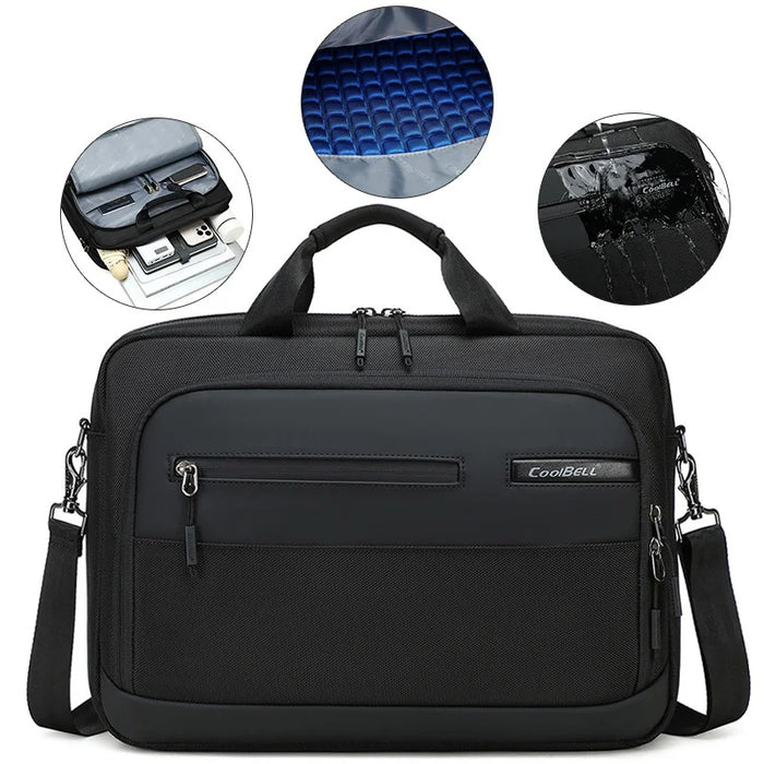 COOLBELL CB-2135 Shockproof Shoulder Bag for 15.6 inch Laptop Waterproof Business Notebook Briefcase - 2135 Black - 3